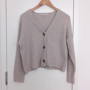 Madewell ribbed cardigan sweater, Heather smoke color, size S